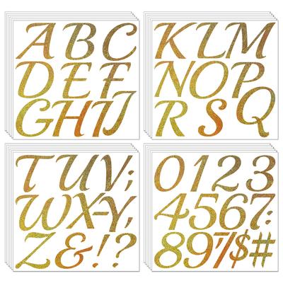 3-inch Letter Sticker Handwritten Sand Shiny Wedding Party Car Bumper DIY Large Size Letter Sticker