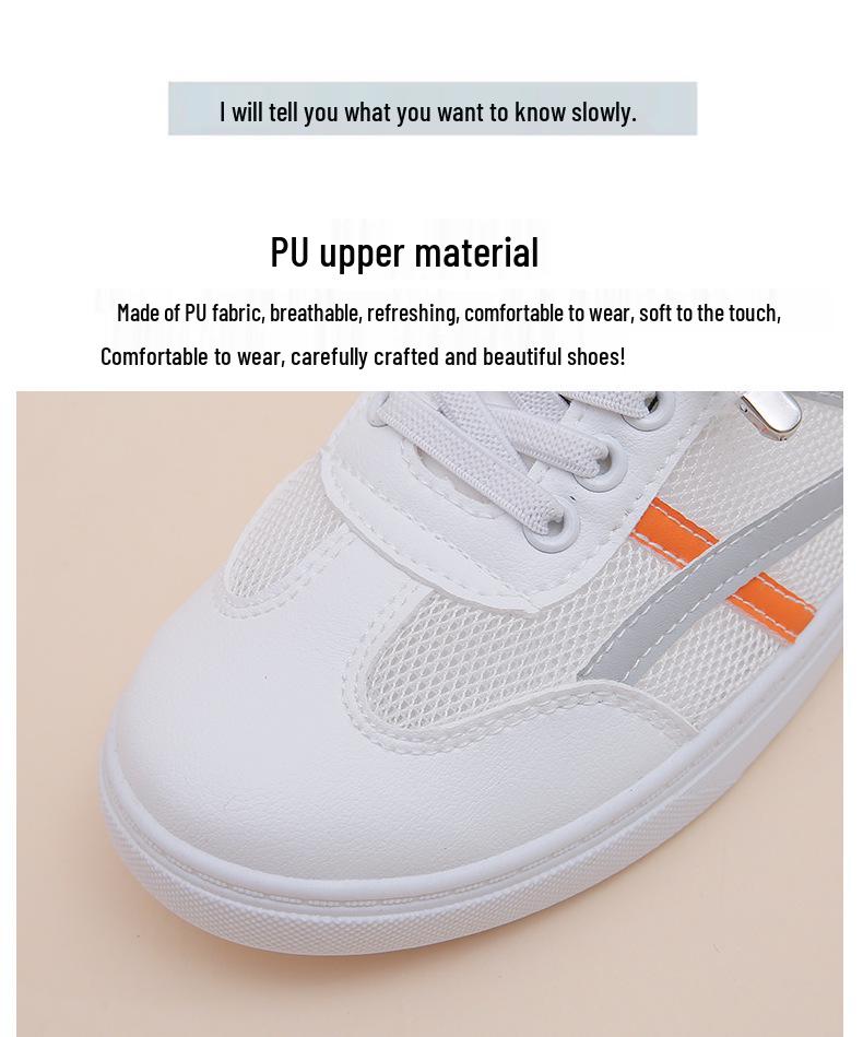 2025 Women's Lightweight White Mesh Casual Flat Shoes - Korean Style, Breathable, Summer All-Match Design.