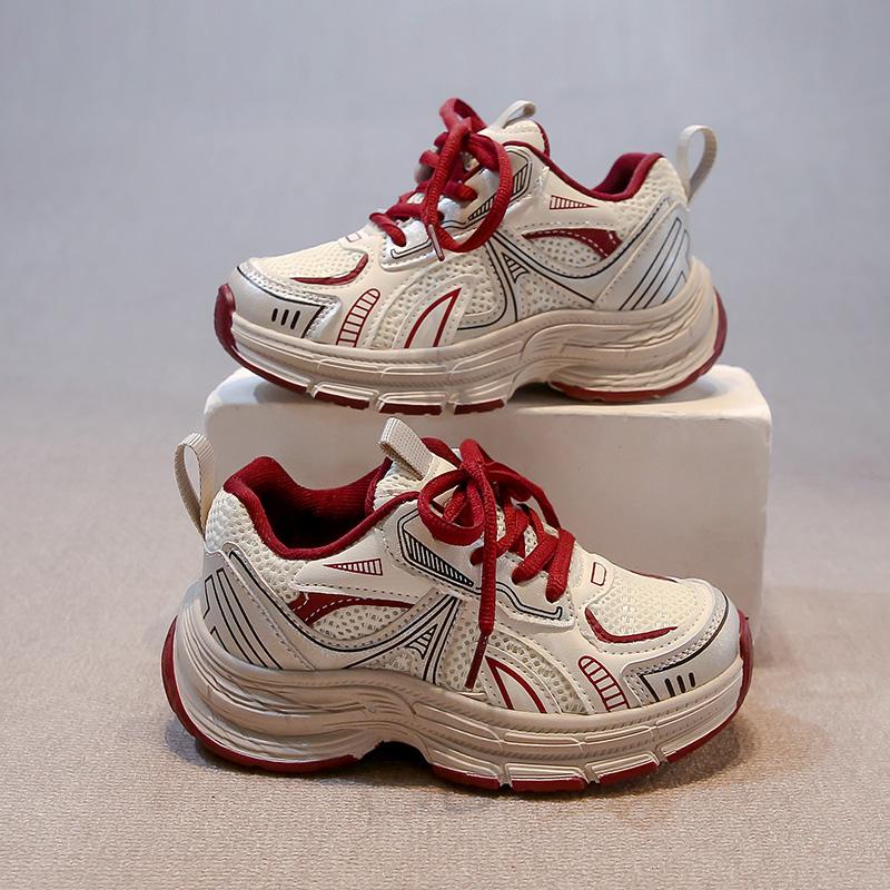 

Детская мода Four Seasons Дышащая повседневная обувь для детей Бег Спорт Студенты Девочки Трендовые удобные кроссовки для спортзала 26 винный