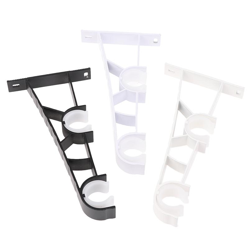 1Pc Double Curtain Rod Brackets Wall Curtain Rod Retainers Bracket Curtain Rod Hooks Aluminum Alloy Curtain Rod Window Hardware
