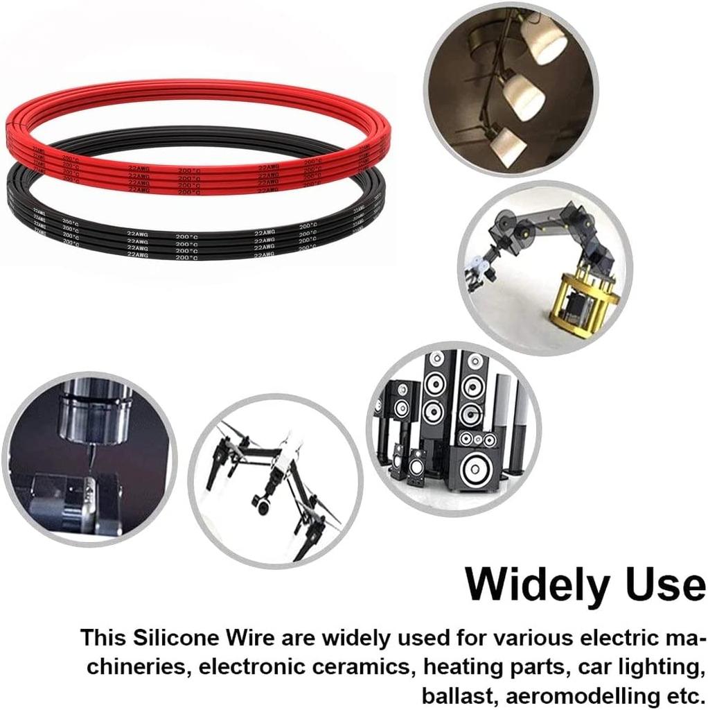 22 AWG Silicone Wire – 2.5m Red + 2.5m Black | Flexible, High-Temperature Resistant | Ideal for Electronic Projects, Ankeway Connectors