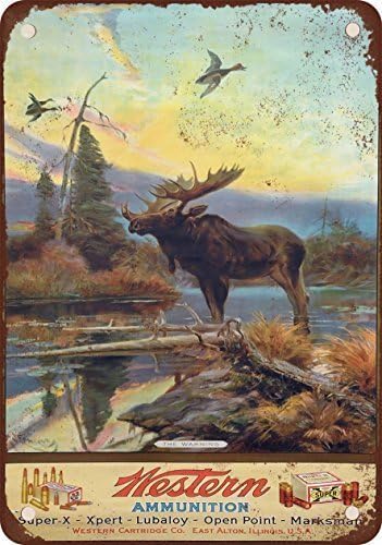

Western Ammunition and Moose Vintage Look Reproduction Metal Tin Sign X 20x30cm（7.8x11.8inch）
