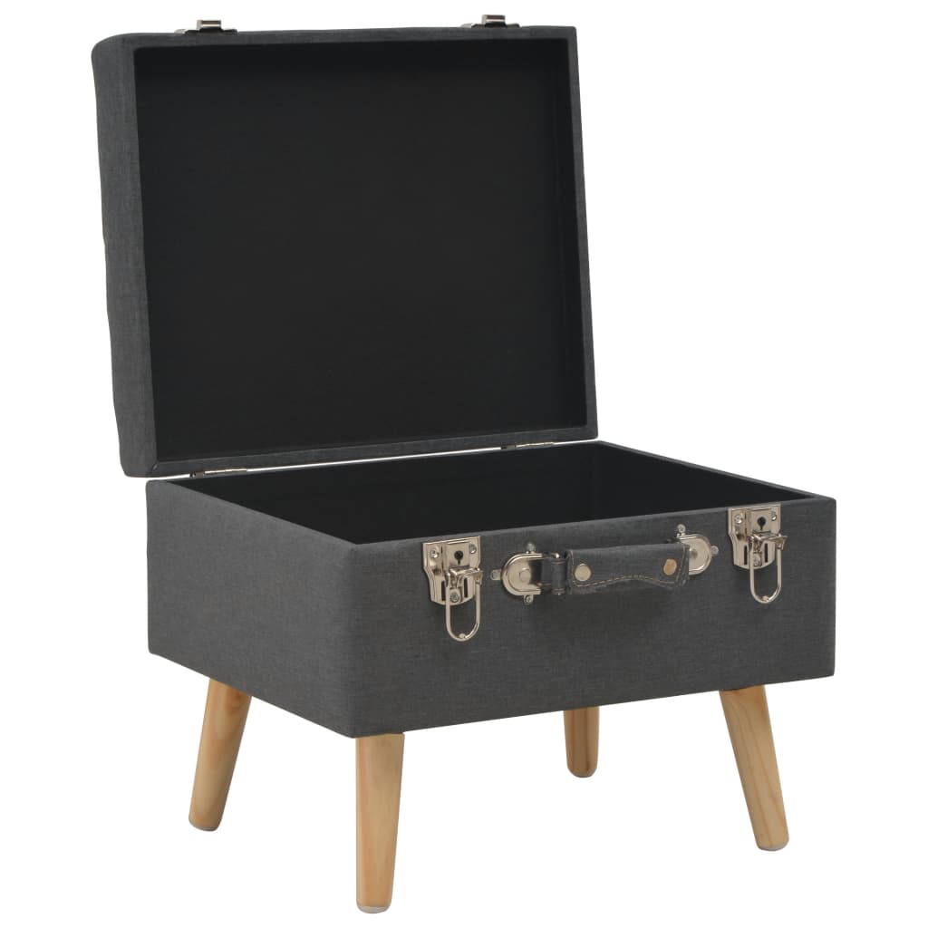 vidaXL Storage Stool 40 Cm Dark Grey Fabric