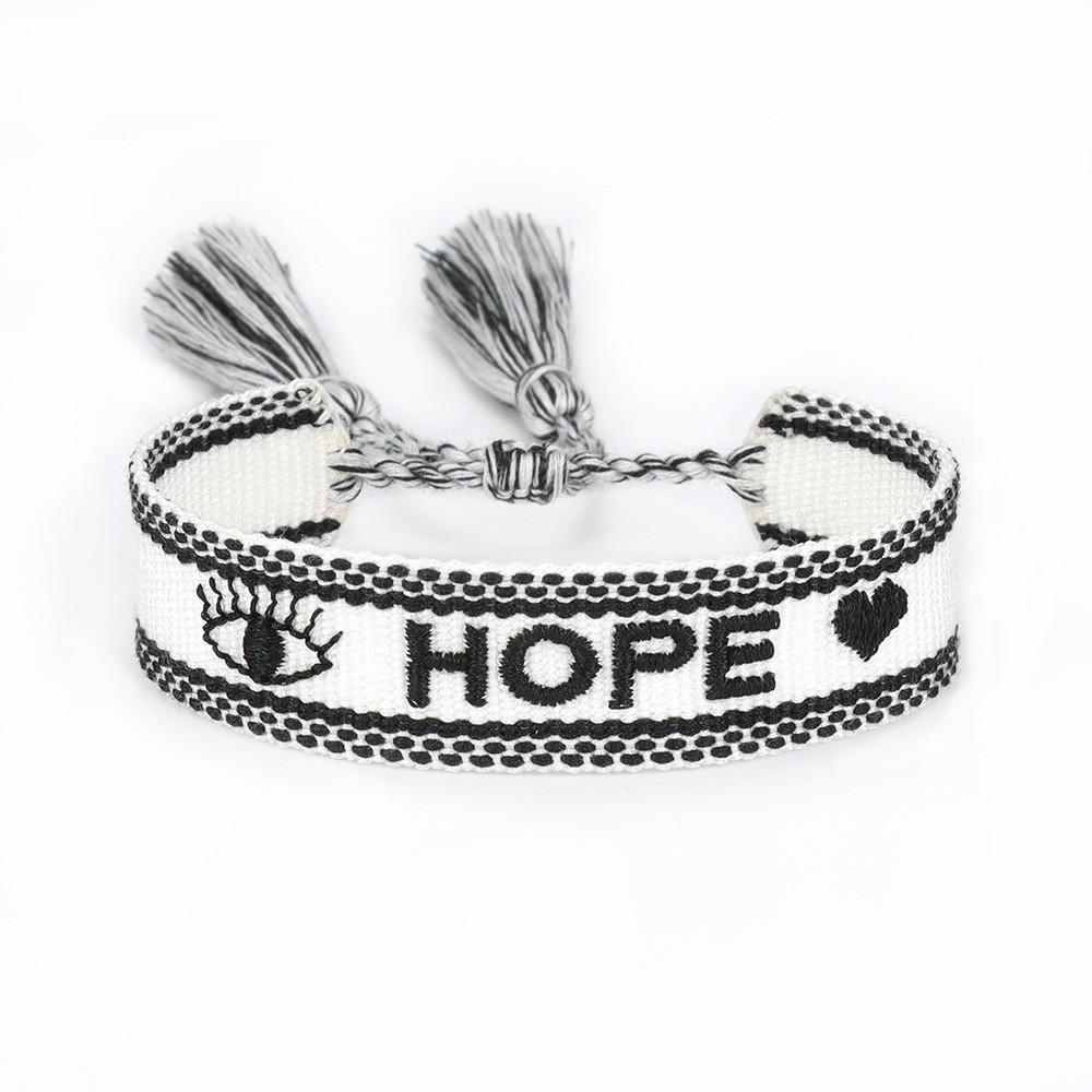 Handmade European Style Embroidered Love Bracelet with Tassels for Girls