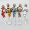 Dropshipping New Arrival Baby Linen Cotton Pacifier Chain Animal Wooden Nipple Soother Dummy Holder