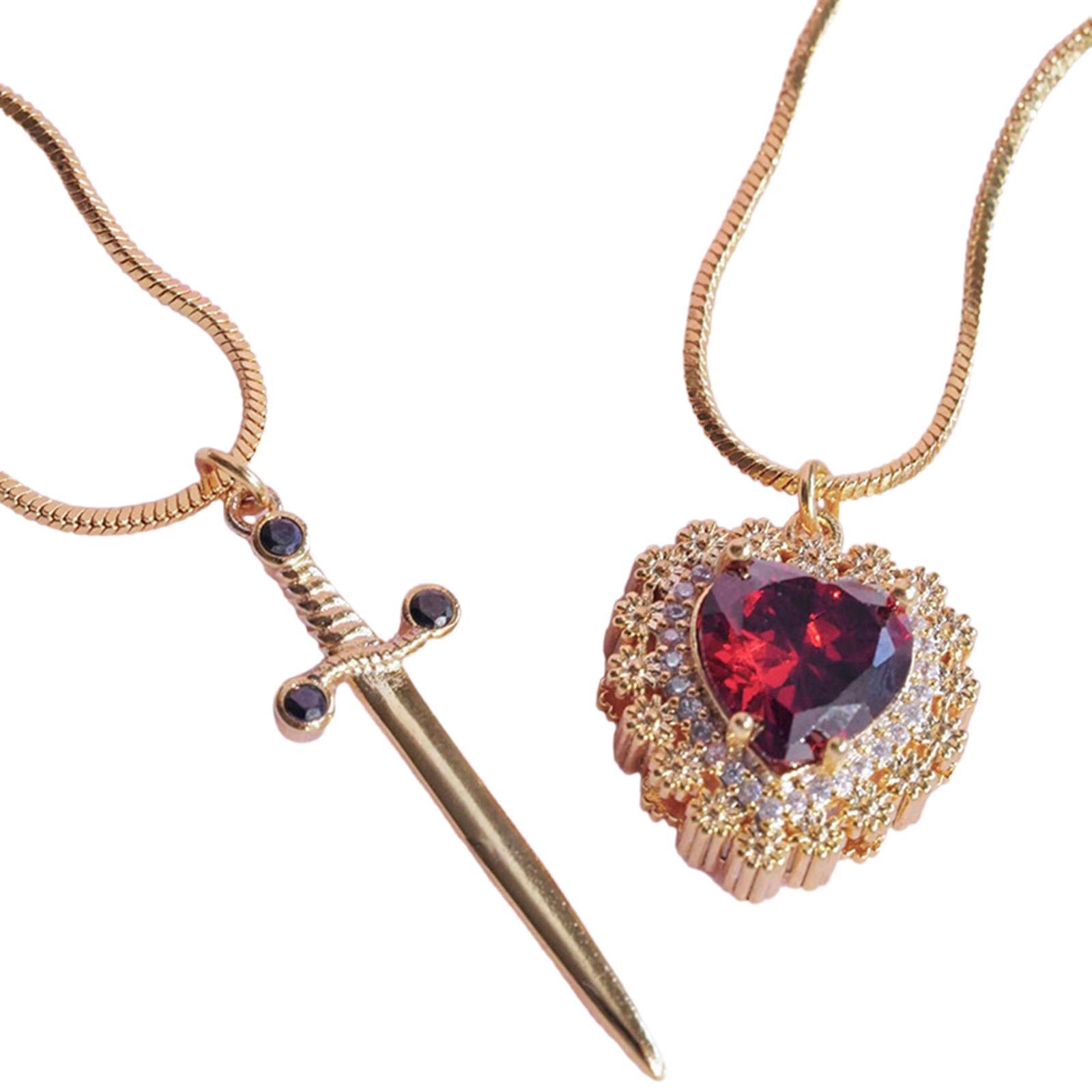 

Набор из 2 элегантных ожерелий с подвесками в форме сердца со стразами, регулируемая модная бижутерия, подарок для женщин и девушек золотой