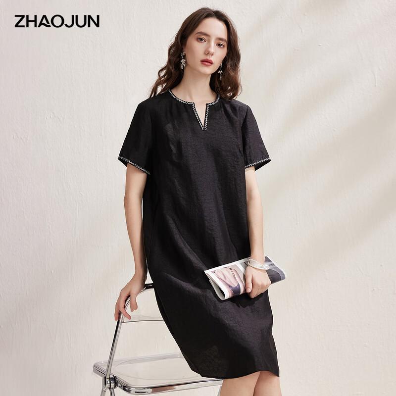 Women s Mulberry Silk Gambiered Canton Gauze Short-Sleeve Dress 2XL