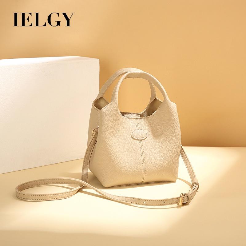 IELGY Женская квадратная сумка-ведро с замком на плечо и нишей — фото 3