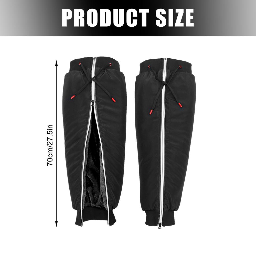 Motorcycle Leg Warmers Thickened Leg Warmers For Women Men Waterproof Leg Gaiters Snowproof Knee Brace With Reflective Strips