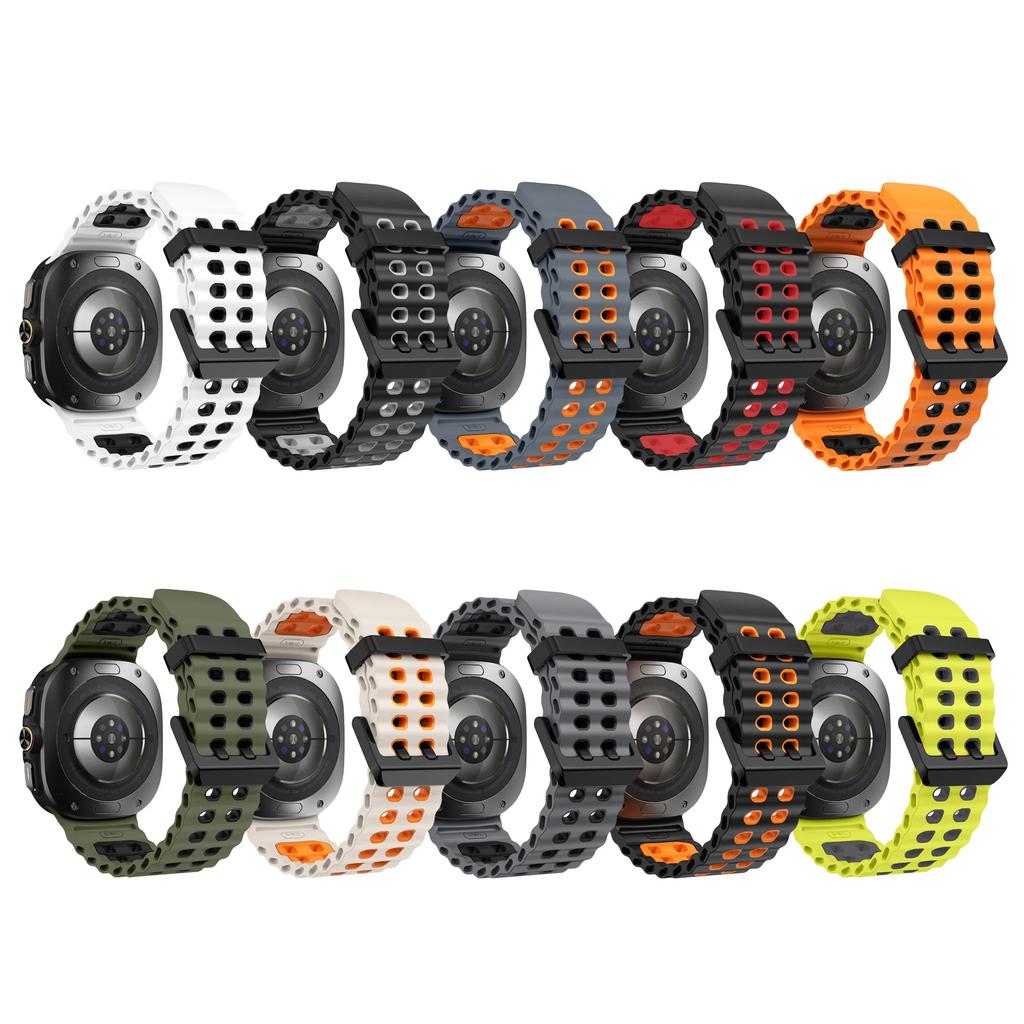 Marine Band For Samsung Galaxy Watch ultra Strap 47mm Accessories Two color Sport silicone Bracelet Galaxy Watch 7 ultra Straps