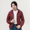 Autumn and winter new women's light stand-up collar hooded down jacket white duck down women's slim fit large size light jacket