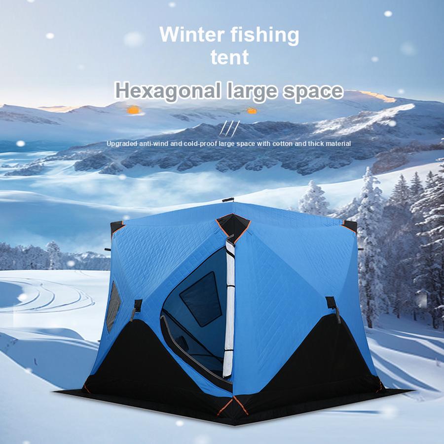 Guest Ice Fishing Tent Outdoor Tent Camping Tent Thickened Quilted Cotton Tent Extreme Cold Warmth Anti-Wind Waterproof
