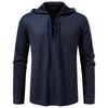 Men's Lace-Up Hooded Textured Sweatshirt Casual Pullover for Men Autumn Winter Warm Fashion Multi-Color Long Sleeve Male Top