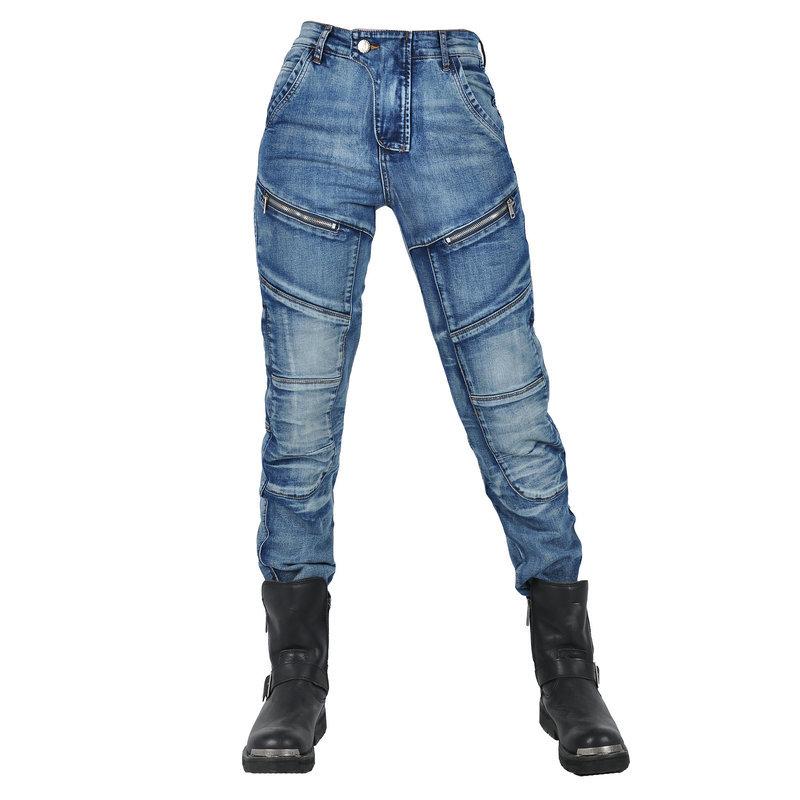 Motorcycle wash jeans women vintage motorcycle casual riding pants Kevlar drop pants