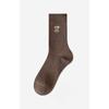 Women's Mid-calf Socks, Sweat-absorbing and Odor-proof Pure Cotton Socks, Breathable and Anti-pilling Pile Socks, Embroidered Versatile Socks
