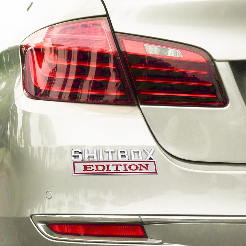 Shitbox Car Stickers 3D Shitbox Design Car Emblems Creative Novelty Decorations Funny  Design Creative Novelty Decorations Funny