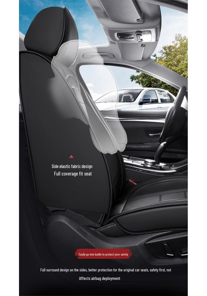 Universal Full Leather Car Seat Cushion, All-Season Coverage for SUV, Truck, Sedan PG42