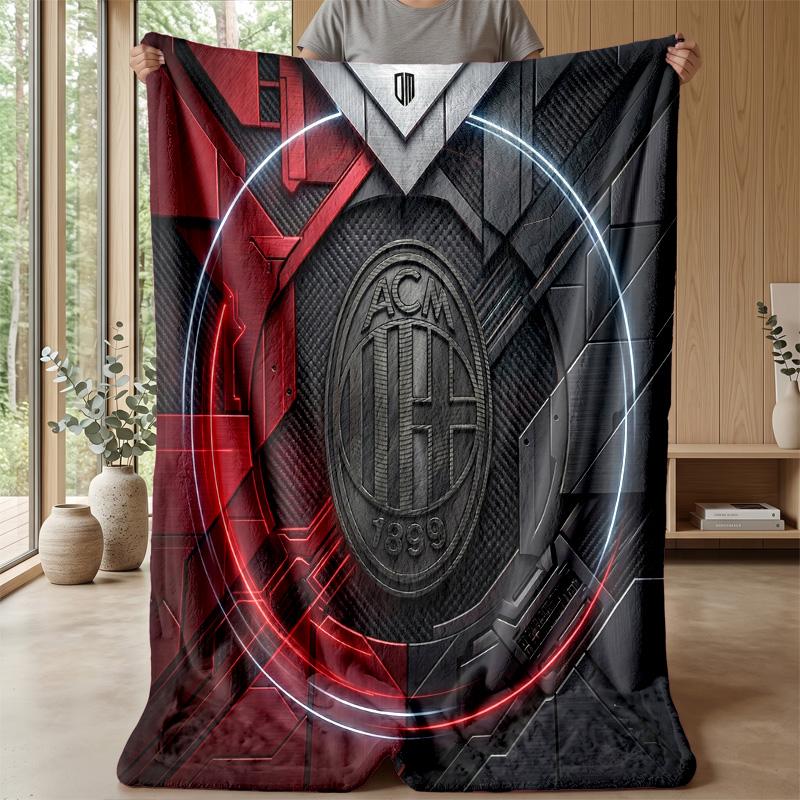 AC Milan Theme blanket Soft Flannel Blanket Plush Throw Blanket Cozy Sofa Bed Blanket for Home Decor