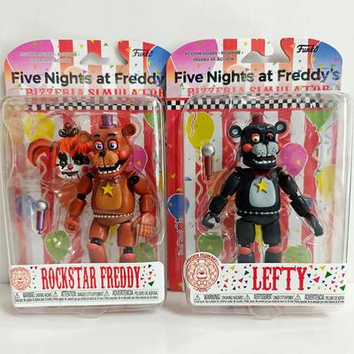 Funko FNAF Pizzeria Simulator Rockstar Freddy, Rockstar Foxy, Scrap Baby, Pigpatch, El Chip, Orville Elephant  Action Figure Toy