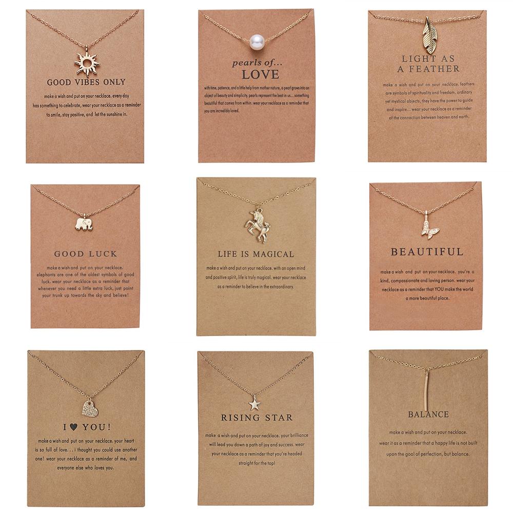 Neue Trendige Legierung Süß Elegant Sonne Stern Blätter Vogel Schmetterling Herz Glück Anhänger Halsketten für Frauen Mode Accessoires Schmuck