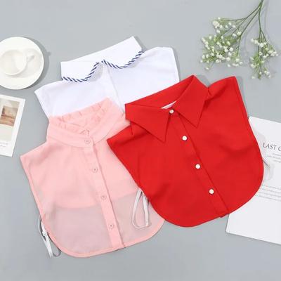 Dames Katoen Kant Nep Kraag Blouse Vintage Afneembare Kraag Dames Shirt Vals Stropdas Revers Blouse Top Kleding Accessoires