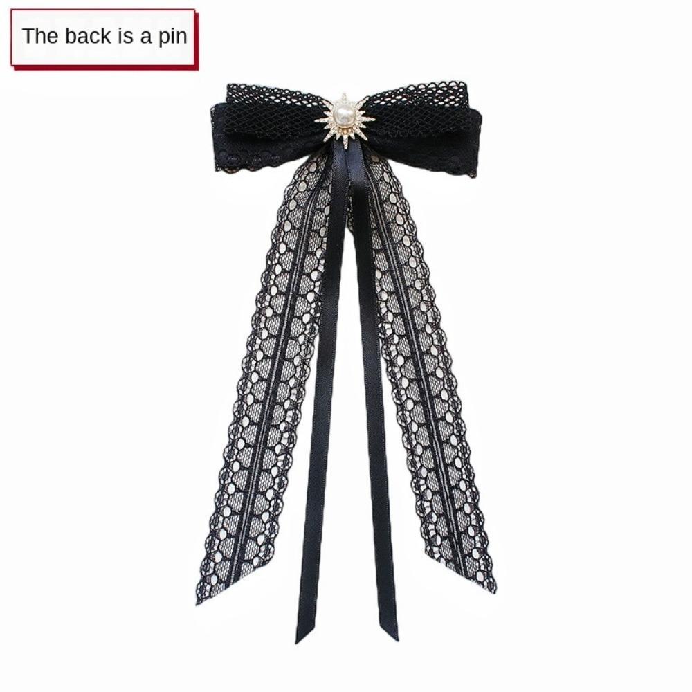 College Style Lace Ribbon Bowtie Elegant Collar Rhinestones Jewelry  Fashion Jewelry Gifts