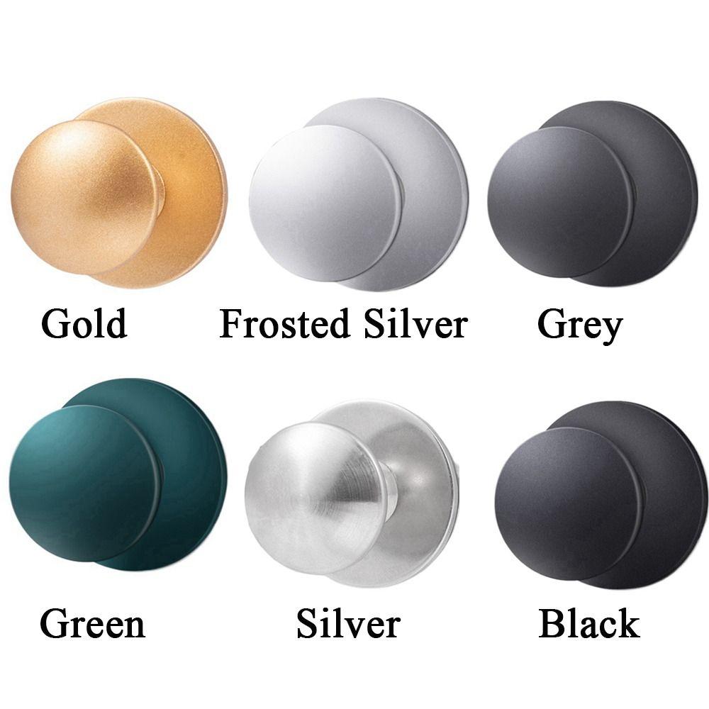 Round Door Knob European-Style Single Hole Stainless Steel Drawer Knob Self-Adhesive White Wardrobe Handle Cabinet