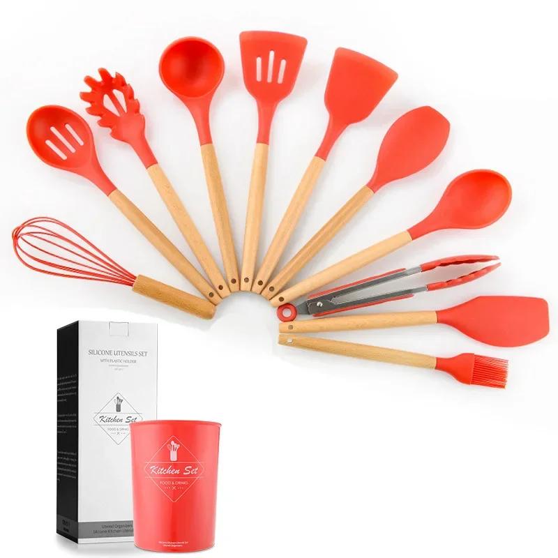 Silicone Kitchenware Cooking Utensils Set Heat Resistant Kitchen Non-Stick Kitchen Baking Tool Kit Utensils Kitchen Accessories