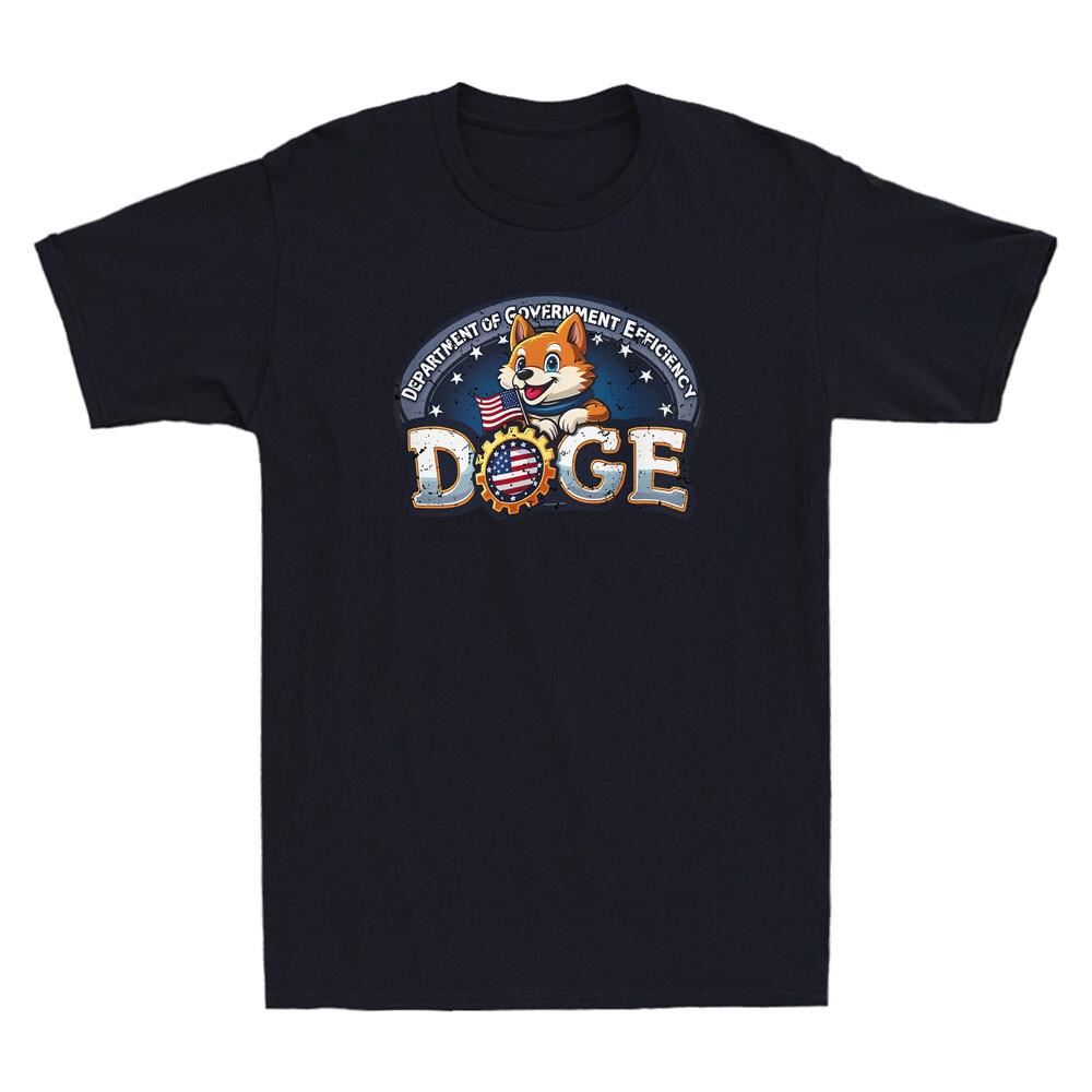DOGE DepartUnisext Of GovernUnisext Efficiency Funny Doge With USA Flag Unisexs TShirt