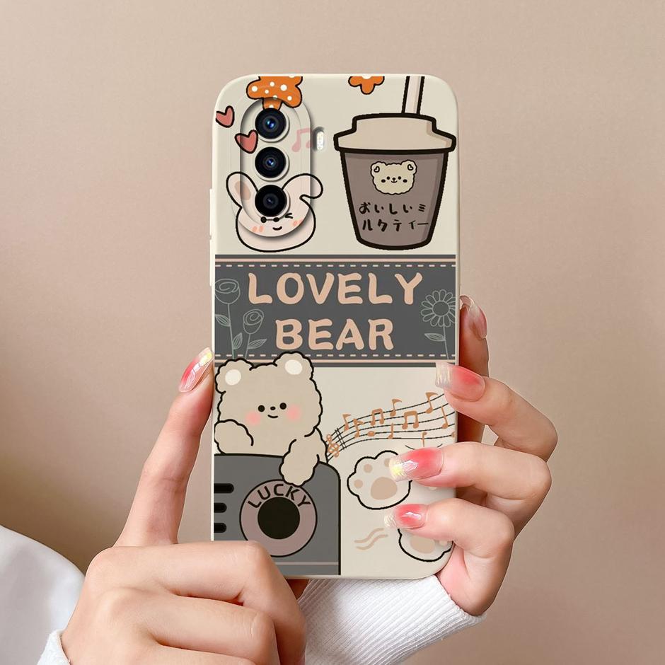 

Case For Huawei Nova Y70 Matte Shockproof Liquid Silicone Shell For Huawei Nova Y70 Plus Pretty Butterfly Cartoon Back Cover Huawei Nova Y70