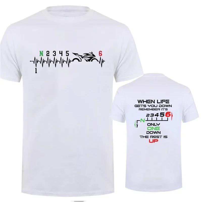 Новое поступление Мужская одежда Футболка Homme Графические футболки Мужская футболка для мужчин 1N23456 Мотоциклетная экипировка Байкер Принт сердцебиения 25893 S