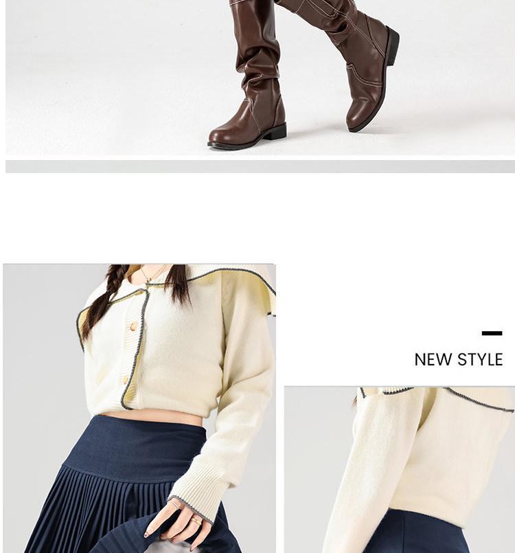 Gray Wool A-line Pleated Skirt - Women's Petite High Waist, Slimming, Short, Autumn/Winter 2025.