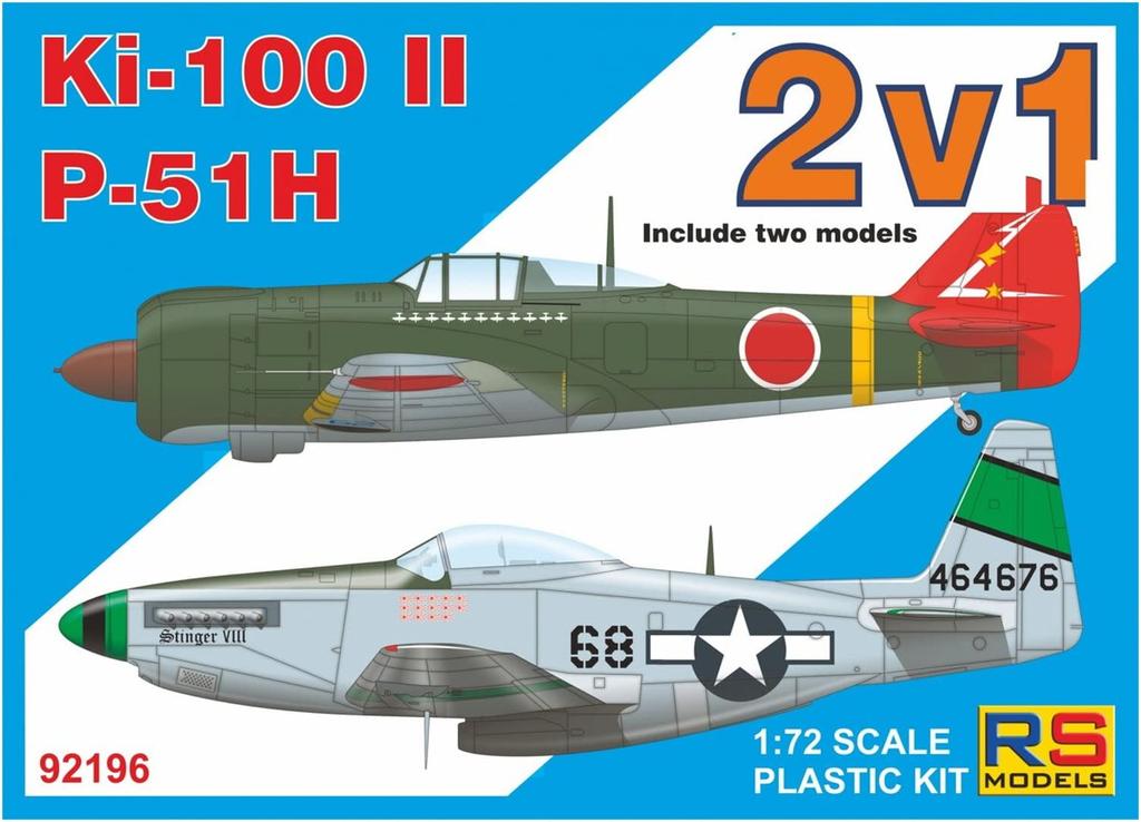 RS Model Mustang Ki100 Typ 5 Jäger 2 Maschinen Set Plastikmodell 1/72 P-51 & "92196"