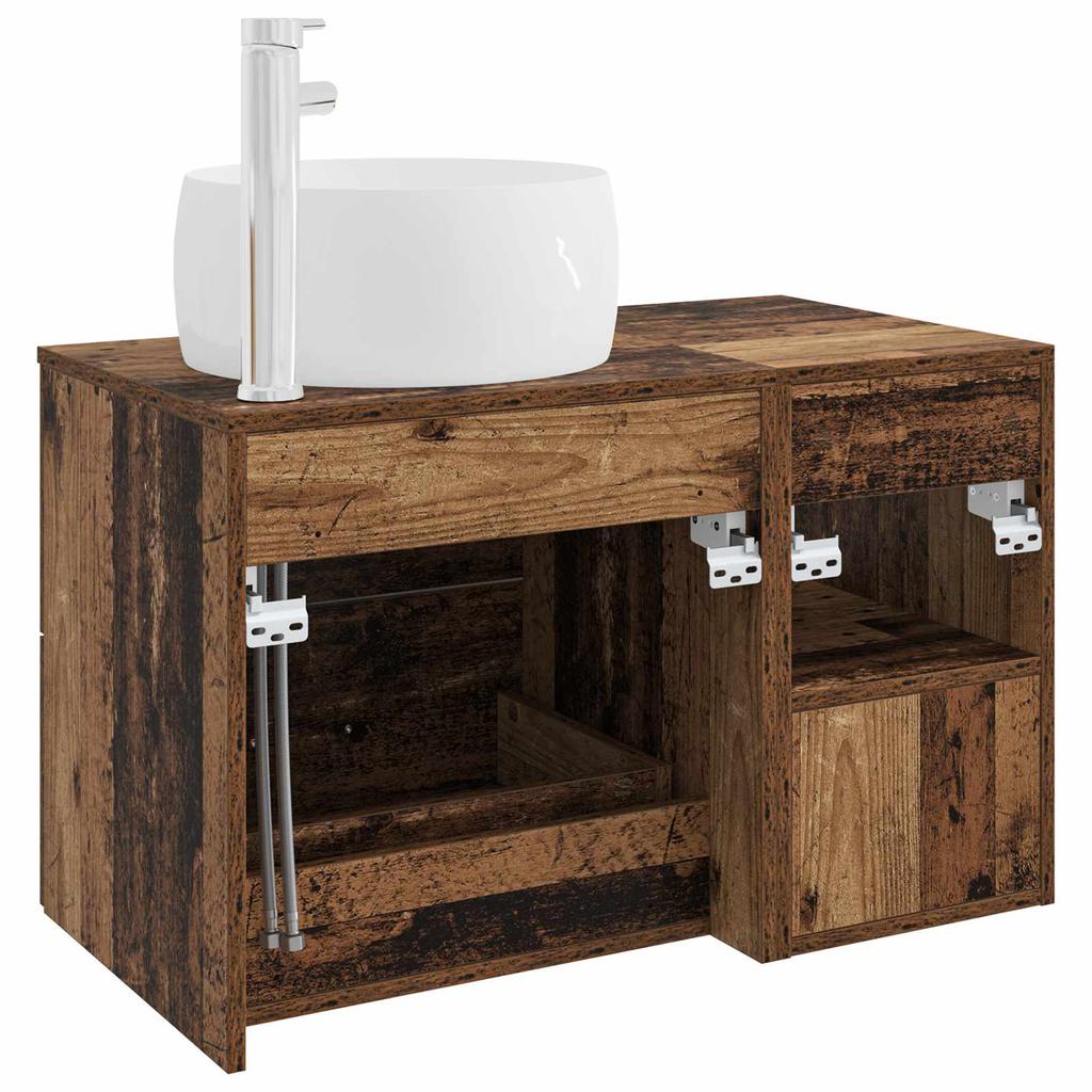 Bathroom Furniture Set 2 Pcs Reclaimed Wood Effect Particleboard