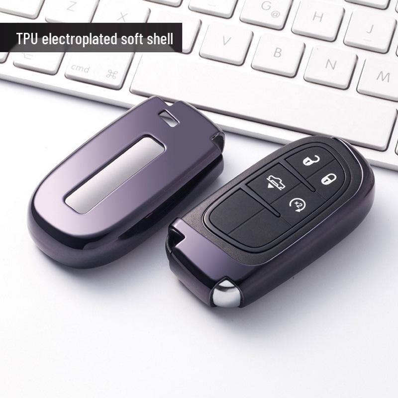TPU Key Case for Jeep Cherokee, Renegade, Compass, and Dodge - Car Key Protective Cover
