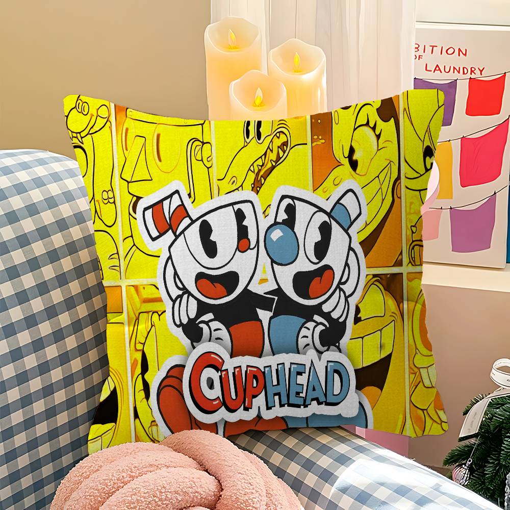 Cartoon Game CCuphead Personalized Pillow Cover Kids Bedroom Wild Party Decor Pillowcase Kid Birthday Shower Gift