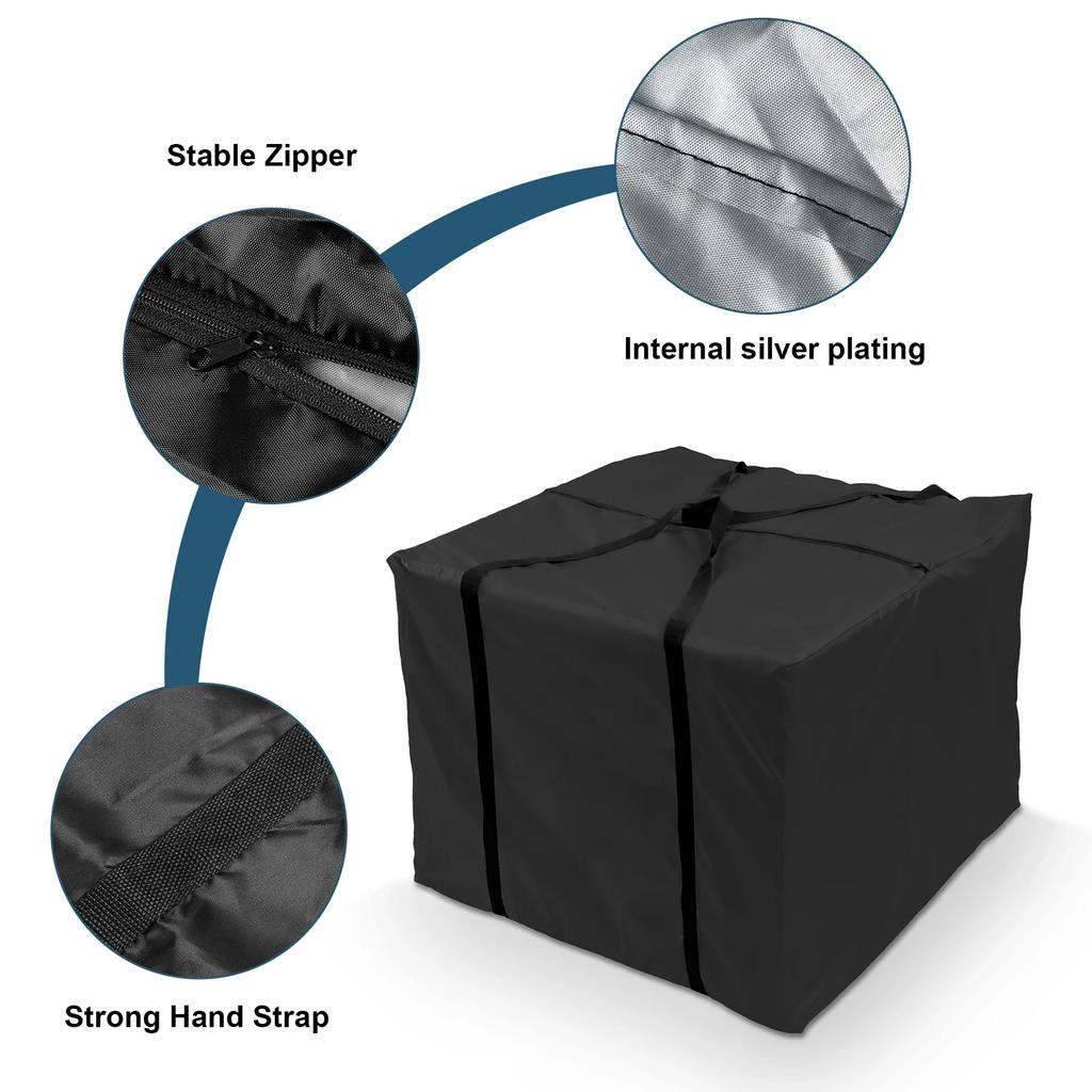 Square Furniture Cushion Storage Bag Oxford Cloth Storage Bag Waterproof Organizer Zipped Storage Bag Foldable Cushion Storage