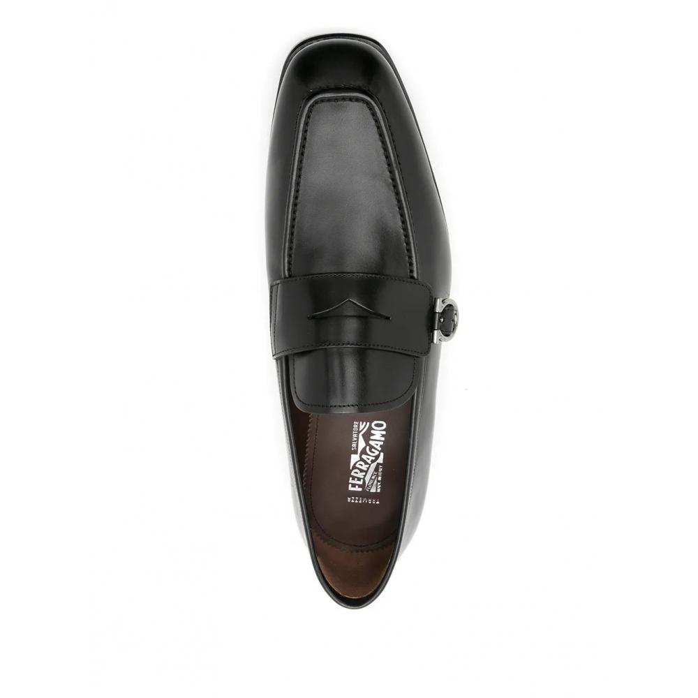Salvatore Ferragamo Ferragamo Leather Penny Loafers Black