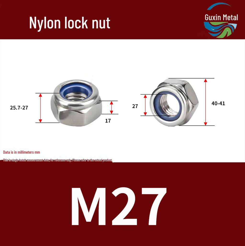 Stainless Steel Self-locking Nylon Lock Nut DIN985, M3-M30, Anti-slip/loosening.
