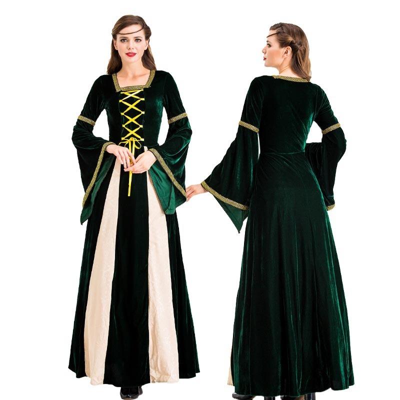 Halloween Vintage Court Dress Ball Queen Costume Gorgeous Queen Stage Drama Costume