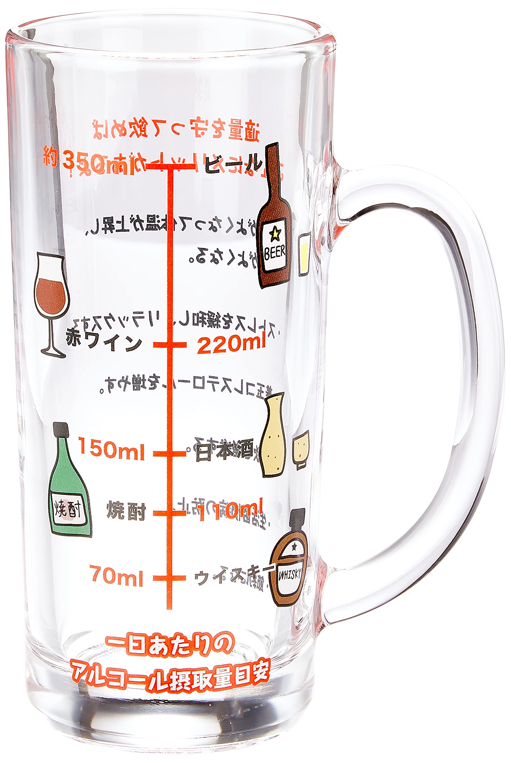 

Sun Art Alcohol Intake Glass Beer a fun tableware design for alcohol men and A fun gift for and SAN1982 Moderate Mug Mug, lovers, women. birthdays,