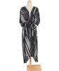 Black & White Tie-Dye Cardigan Beach Dress & Swimsuit Cover-Up