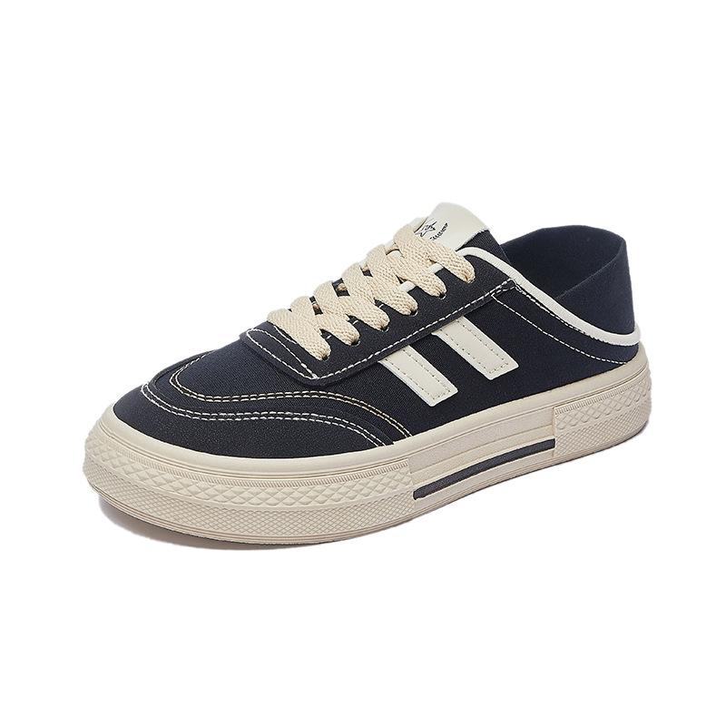 Summer Canvas Shoes New Style Female Students' Thick Sole Height-enhancing Breathable Casual Shoes Street Photography