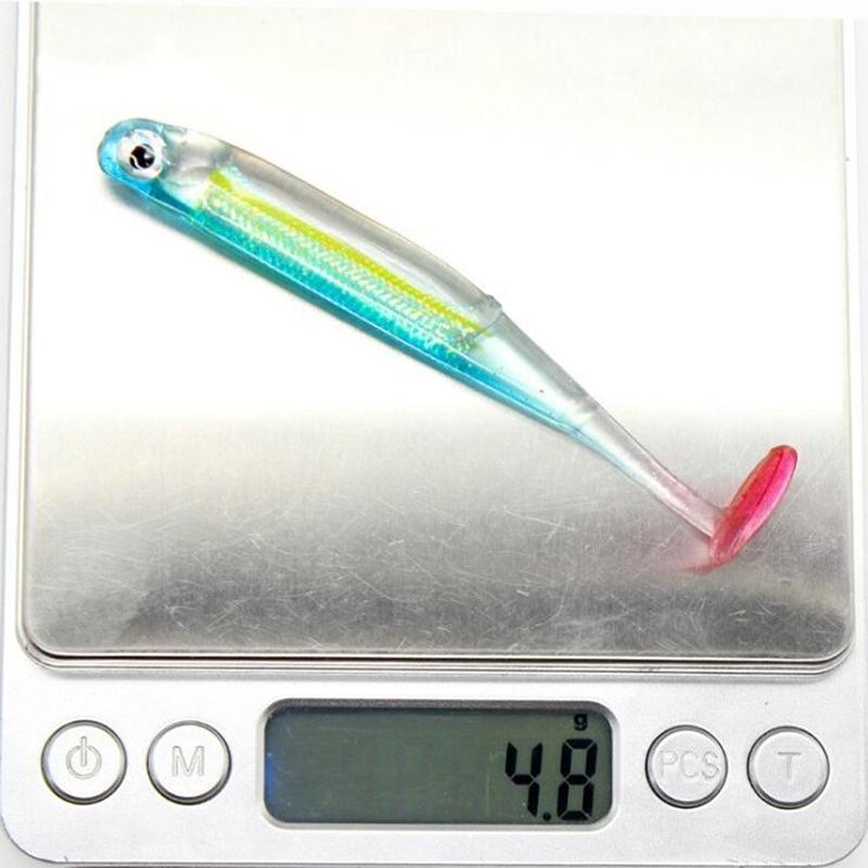 Fishing Soft Bait T Tail Artificial Sequin Swing Silicone Spinner Carp Bass Lure