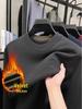Men's Wool Knit Sweater with Fleece Lining - Thickened, Round Neck, Loose Casual Style, Warm Layer