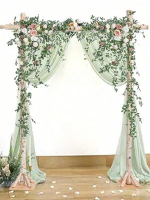 2PCS Wedding Arch Flowers Artificial Floral with Hanging Vines Garland Greenery Arrangements for Welcome Signs Wall Window Home Decor
