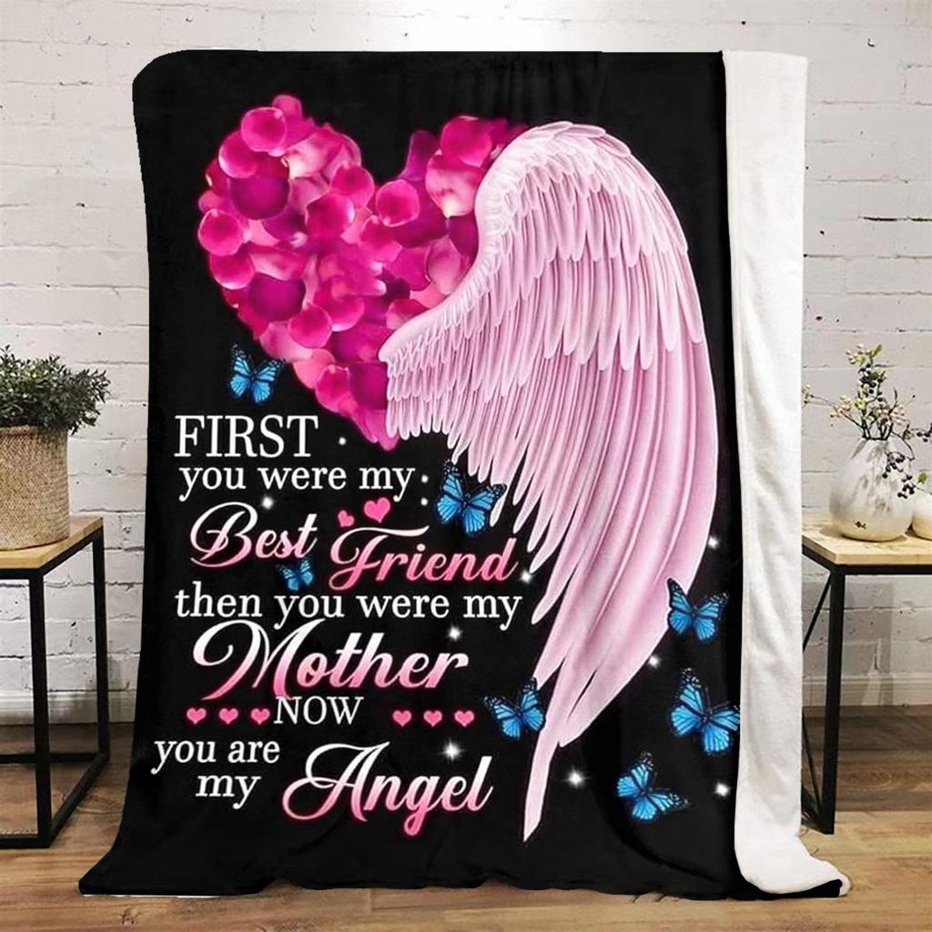 Mother Angel Plush Blanket Soft Comfortable All Seasons Perfect Sofa Office Naps Outdoor Travel Makes Great Gift