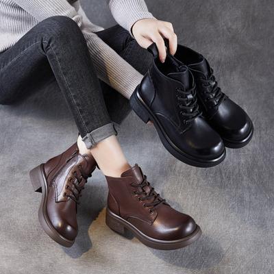 Neue Damenstiefel im Retro-Stil - Schnürstiefel, lässig, vielseitig, Kurzstiefel - Einzelner Stiefel