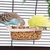 Birdcage Feeder Spill-Proof Cage Bird Feeder With Hook Clear Compartment Dispenser Cage Parrot Feeder Tray Water Bowl Feeder