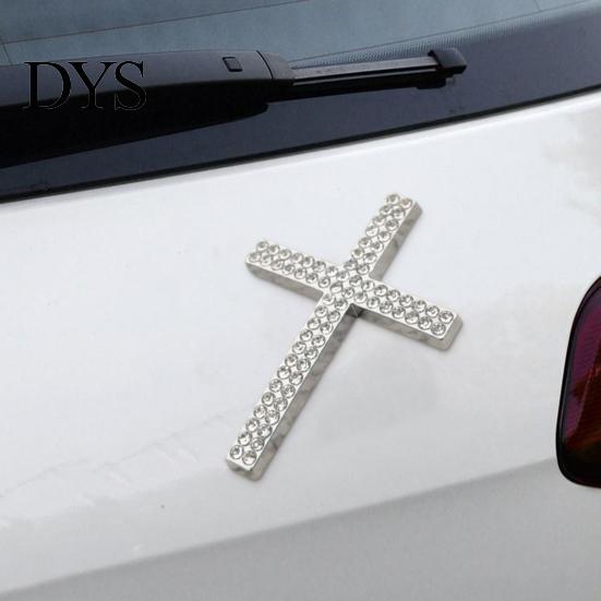 Eye-catching Car Decal Bling Waterproof Rhinestone 3D Religious Sticker with Self-Adhesive Self-adhesive Backing for Bumper Window Laptop Luggage